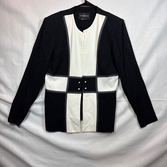 John Roberts Womens Black & White Checkered Jacket Size M - Picture 1 of 8